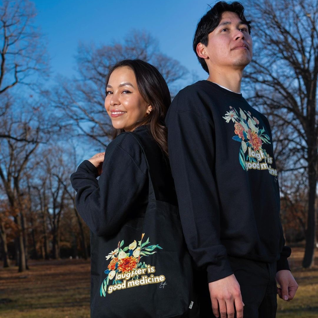 Laughter is Good Medicine Floral by @itzeaglee Crewneck
