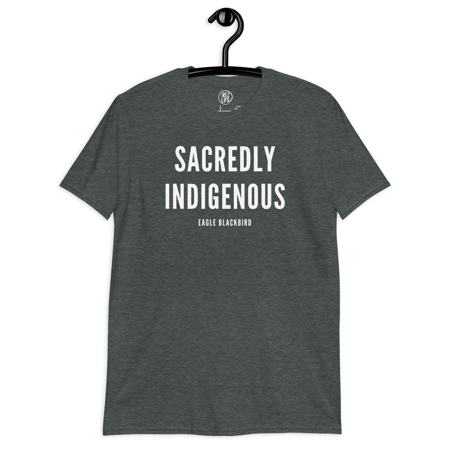 Sacredly Indigenous by @itzeaglee Tee - The Rez Lifestyle