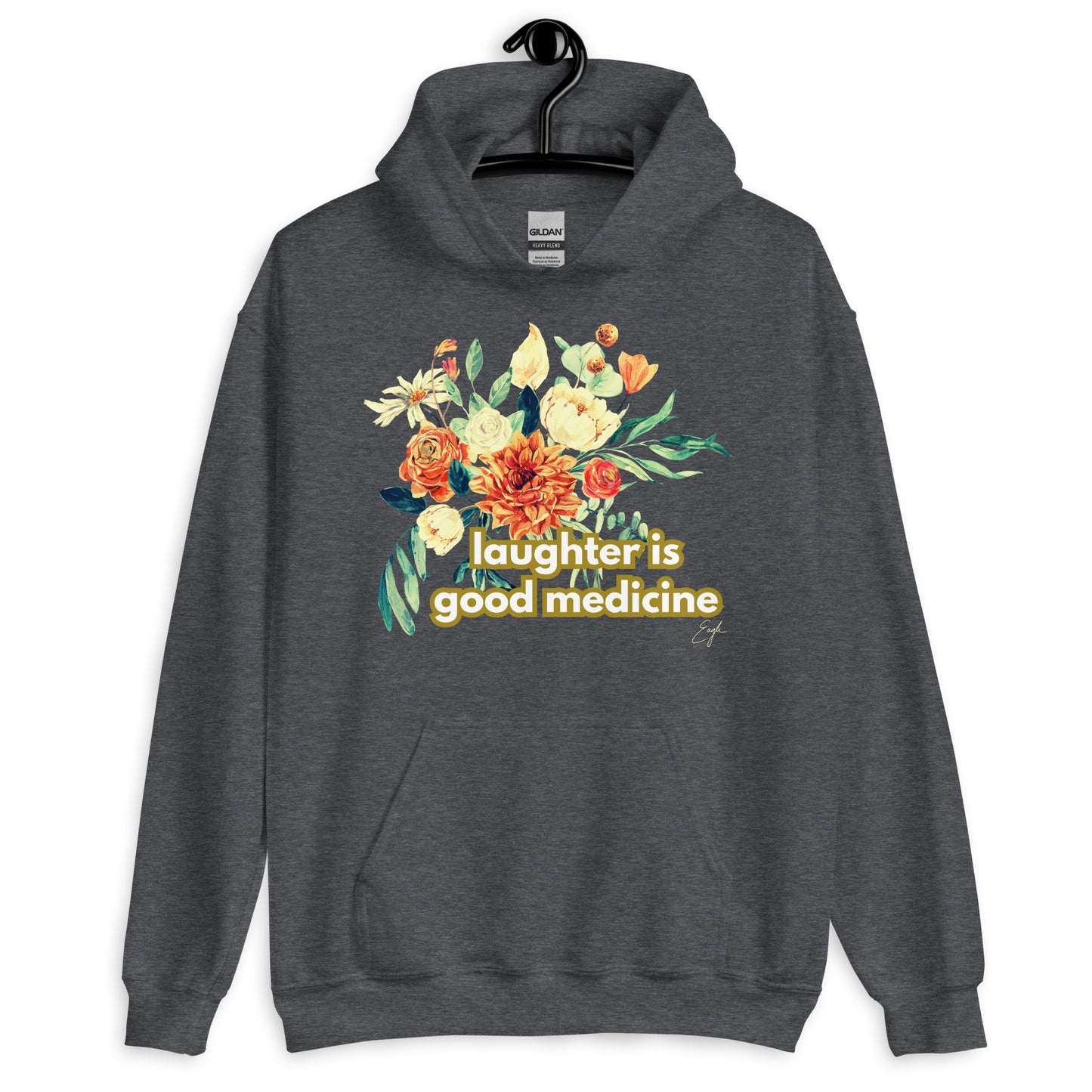 Laughter Is Good Medicine Floral by @itzeaglee Hoodie - The Rez Lifestyle