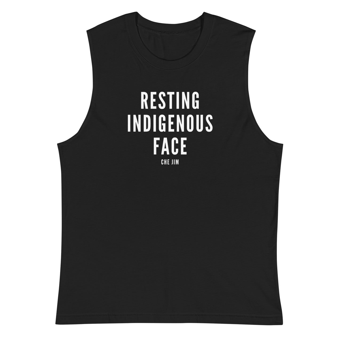 Resting Indigenous Face Muscle Tank by @che.jim