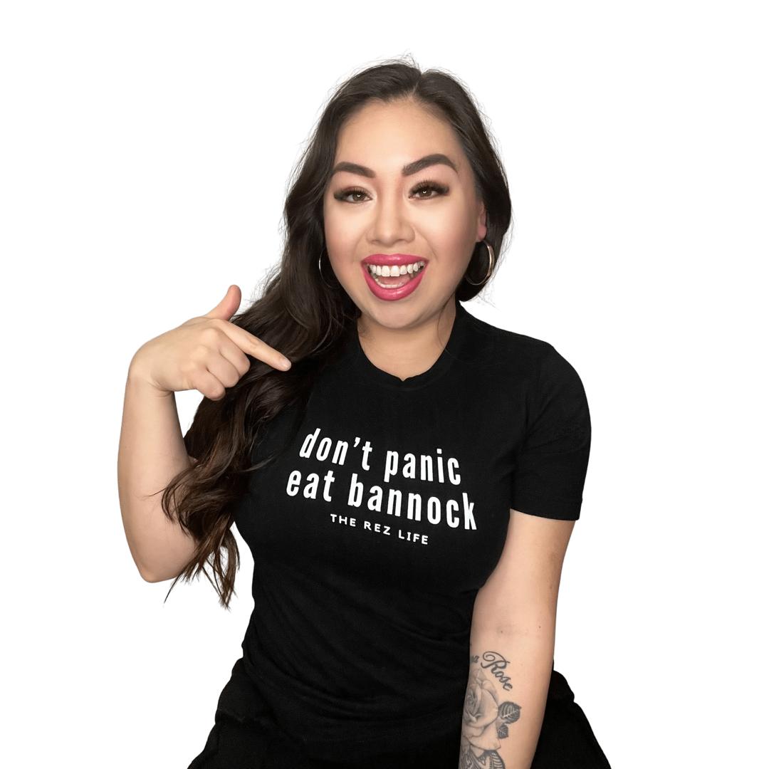When In Doubt, Don't Panic, Eat Bannock! Tee - The Rez Lifestyle