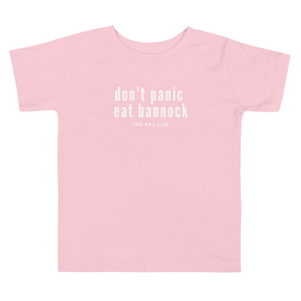 Don't Panic Eat Bannock Toddler Tee - The Rez Lifestyle