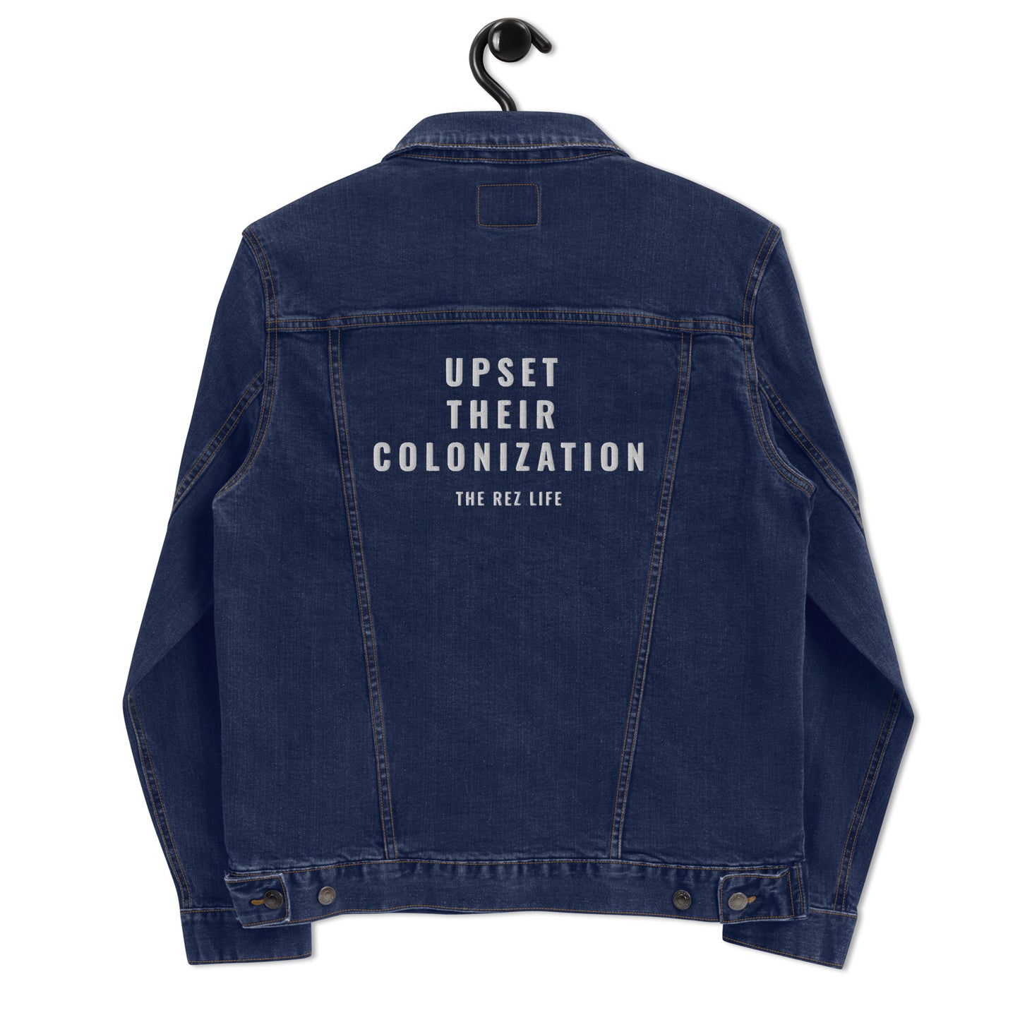 Upset Their Colonization Jean Jacket - The Rez Lifestyle