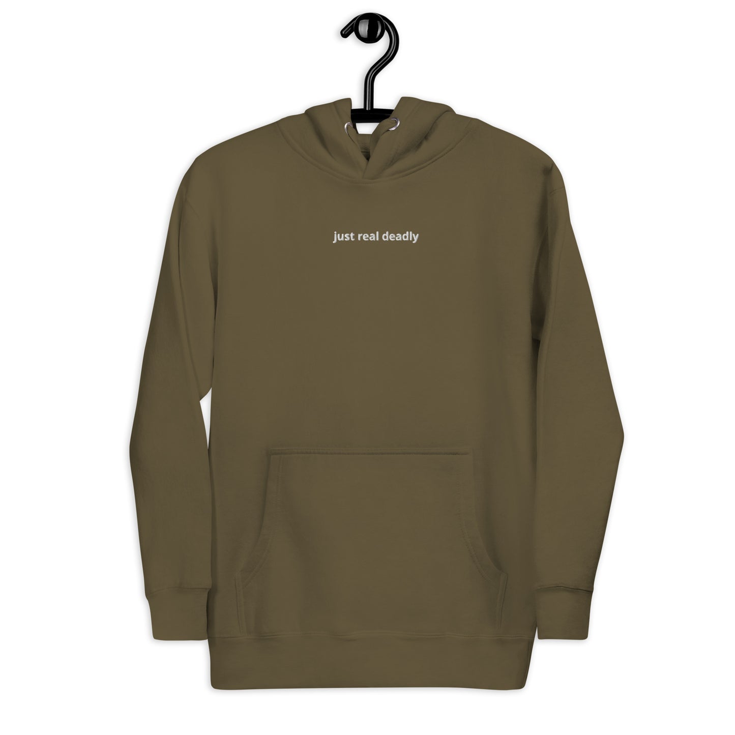 Just Real Deadly Embroidered Hoodie - The Rez Lifestyle