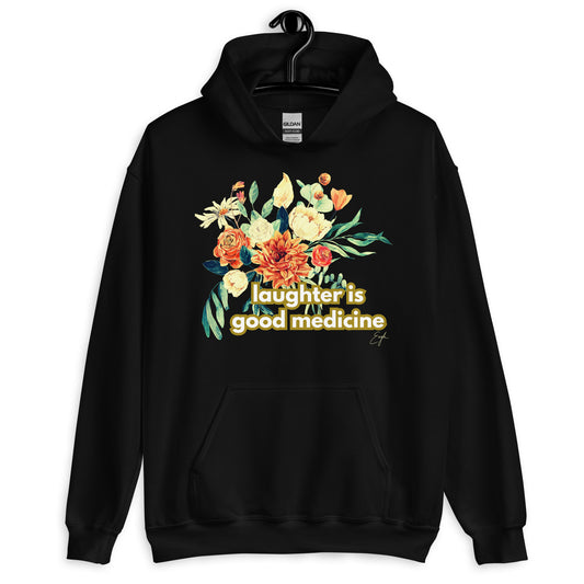 Laughter Is Good Medicine Floral by @itzeaglee Hoodie - The Rez Lifestyle