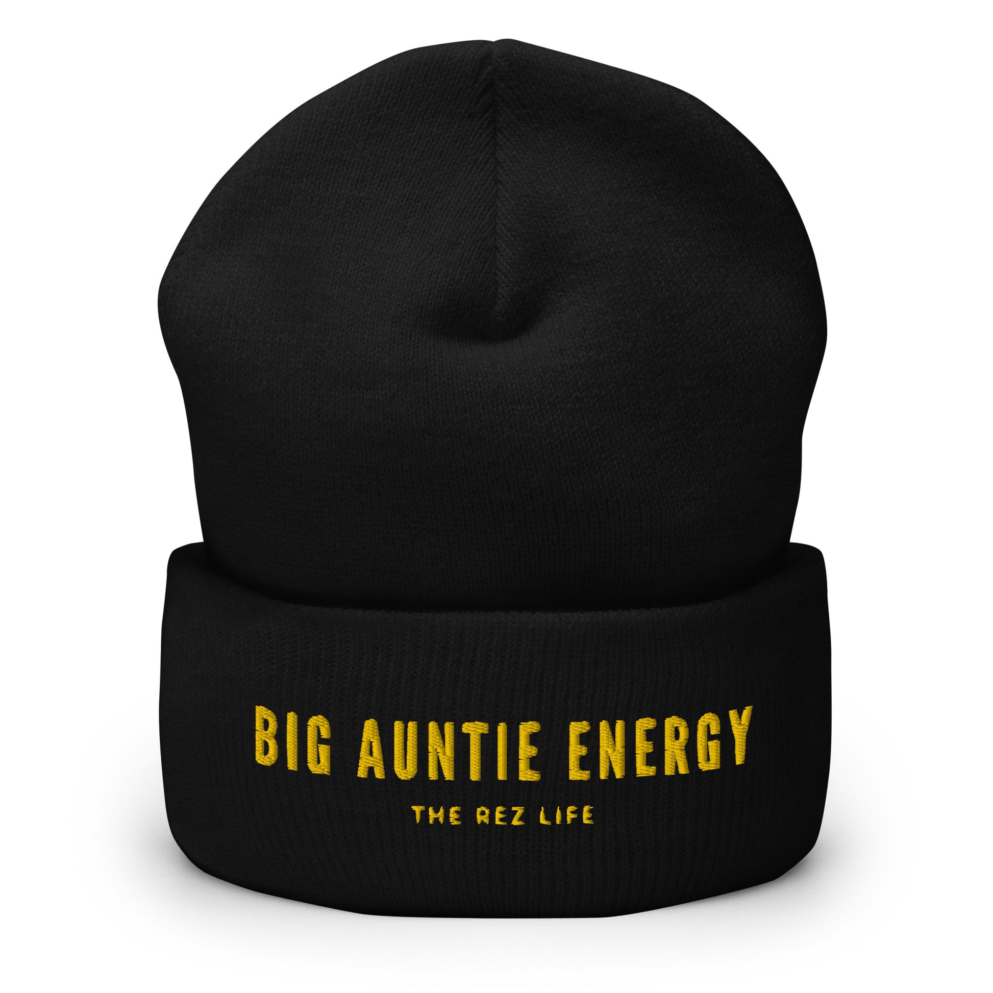 Big Auntie Energy™ Black & Gold Beanie - The Rez Lifestyle