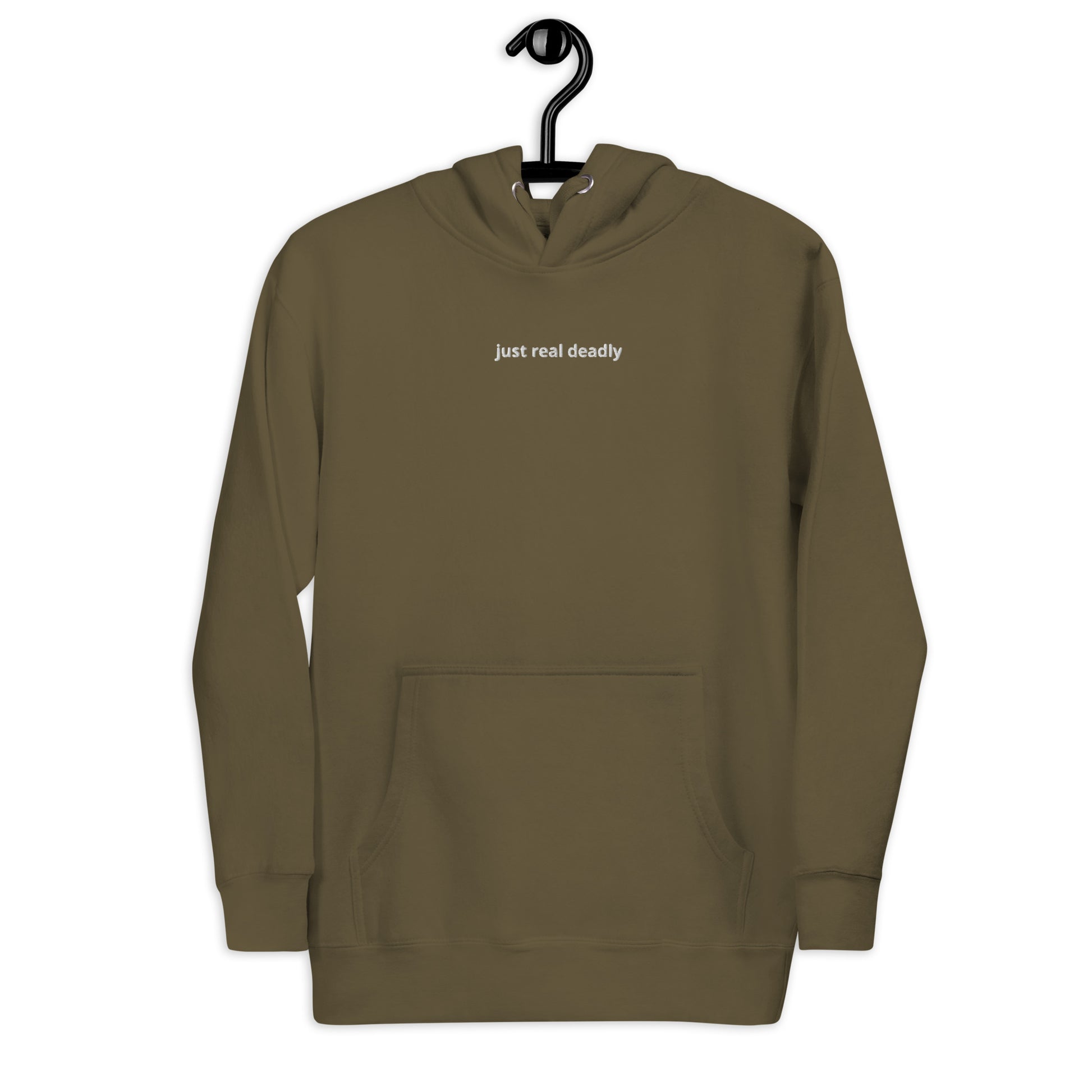 Just Real Deadly Embroidered Hoodie - The Rez Lifestyle